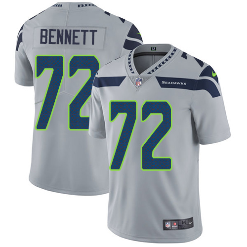 Nike Seahawks #72 Michael Bennett Grey Alternate Men's Stitched NFL Vapor Untouchable Limited Jersey Nike Seahawks #72 Michael Bennett Grey Alternate Men's Stitched NFL Vapor Untouchable Limited Jersey