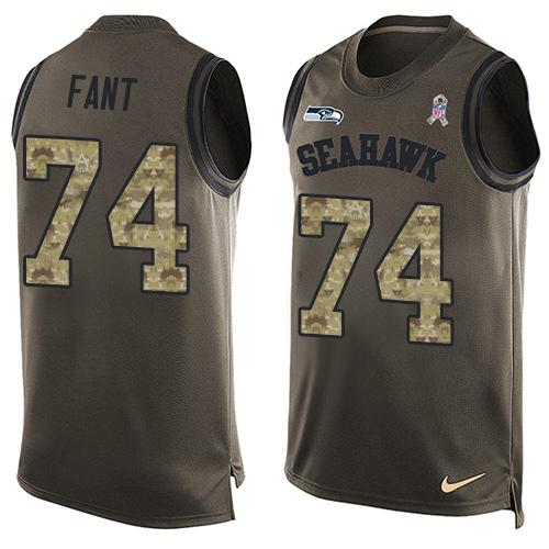 Nike Seahawks #74 George Fant Green Men's Stitched NFL Limited Salute To Service Tank Top Jersey Nike Seahawks #74 George Fant Green Men's Stitched NFL Limited Salute To Service Tank Top Jersey