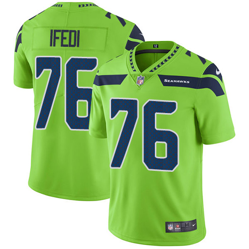Nike Seahawks #76 Germain Ifedi Green Men's Stitched NFL Limited Rush Jersey
