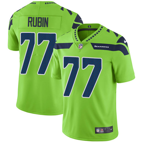 Nike Seahawks #77 Ahtyba Rubin Green Men's Stitched NFL Limited Rush Jersey