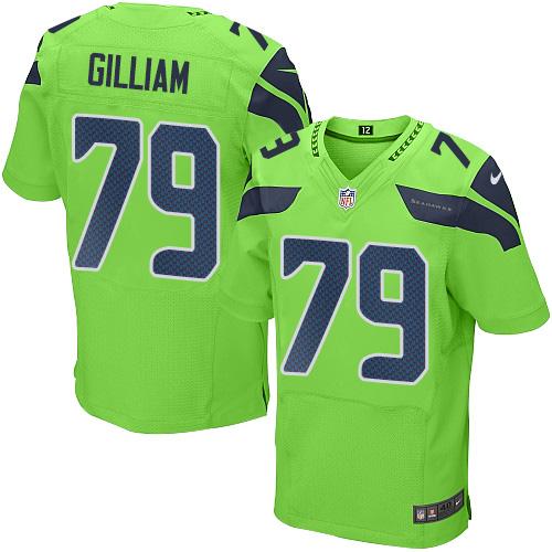 Nike Seahawks #79 Garry Gilliam Green Men's Stitched NFL Elite Rush Jersey Nike Seahawks #79 Garry Gilliam Green Men's Stitched NFL Elite Rush Jersey