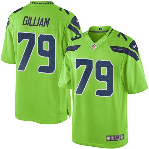 Nike Seahawks #79 Garry Gilliam Green Men's Stitched NFL Limited Rush Jersey Nike Seahawks #79 Garry Gilliam Green Men's Stitched NFL Limited Rush Jersey