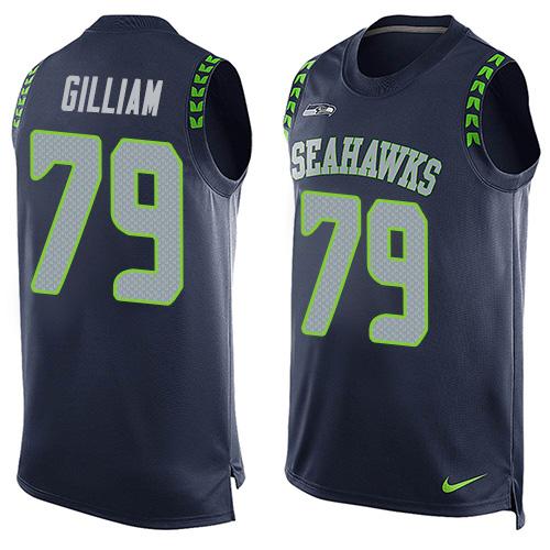 Nike Seahawks #79 Garry Gilliam Steel Blue Team Color Men's Stitched NFL Limited Tank Top Jersey Nike Seahawks #79 Garry Gilliam Steel Blue Team Color Men's Stitched NFL Limited Tank Top Jersey