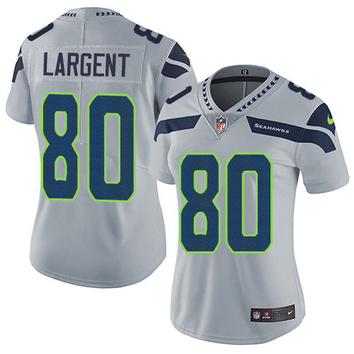 Nike Seahawks #80 Steve Largent Grey Alternate Women's Stitched NFL Vapor Untouchable Limited Jersey Nike Seahawks #80 Steve Largent Grey Alternate Women's Stitched NFL Vapor Untouchable Limited Jersey