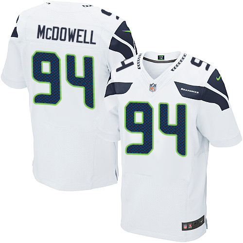 Nike Seahawks #94 Malik McDowell White Men's Stitched NFL Elite Jersey