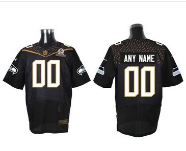 Nike Seattle Seahawks Customized Black 2016 Pro Bowl Men's Stitched NFL Elite Jersey