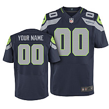 Nike Seattle Seahawks Customized Elite Blue Jerseys