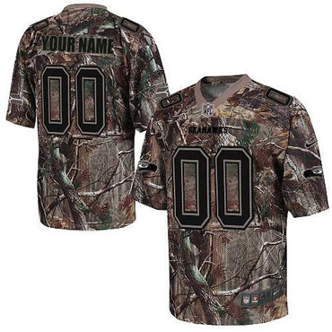 Nike Seattle Seahawks Customized Elite Camo Jerseys