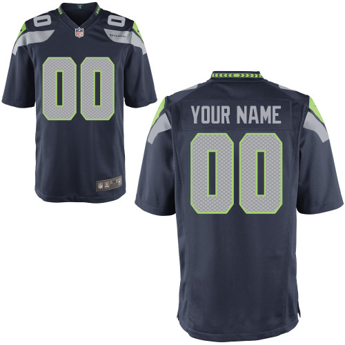 Nike Seattle Seahawks Customized Game Blue Jerseys