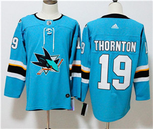 Nike Sharks #19 Joe Thornton Teal Adidas Jersey