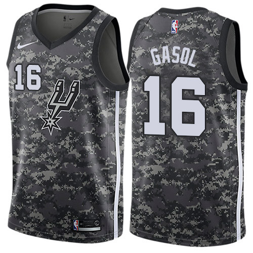 Nike Spurs #16 Pau Gasol Black NBA Swingman City Edition 2018 19