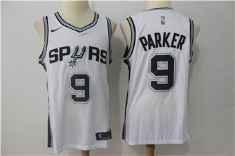 Nike Spurs #9 Tony Parker White Nike Swingman Jersey