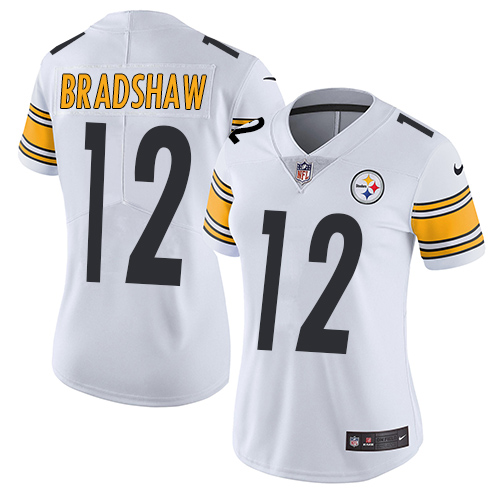 Nike Steelers #12 Terry Bradshaw White Women's Stitched NFL Vapor Untouchable Limited Jersey Nike Steelers #12 Terry Bradshaw White Women's Stitched NFL Vapor Untouchable Limited Jersey