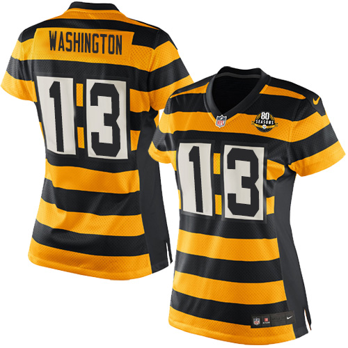Nike Steelers #13 James Washington Yello Black Alternate Women's Stitched NFL Elite Jersey Nike Steelers #13 James Washington Yello Black Alternate Women's Stitched NFL Elite Jersey