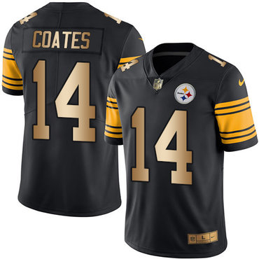 Nike Steelers #14 Sammie Coates Black Men's Stitched NFL Limited Gold Rush Jersey Nike Steelers #14 Sammie Coates Black Men's Stitched NFL Limited Gold Rush Jersey