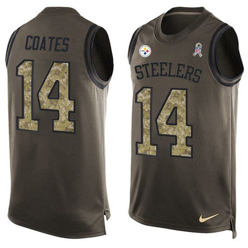 Nike Steelers #14 Sammie Coates Green Men's Stitched NFL Limited Salute To Service Tank Top Jersey Nike Steelers #14 Sammie Coates Green Men's Stitched NFL Limited Salute To Service Tank Top Jersey