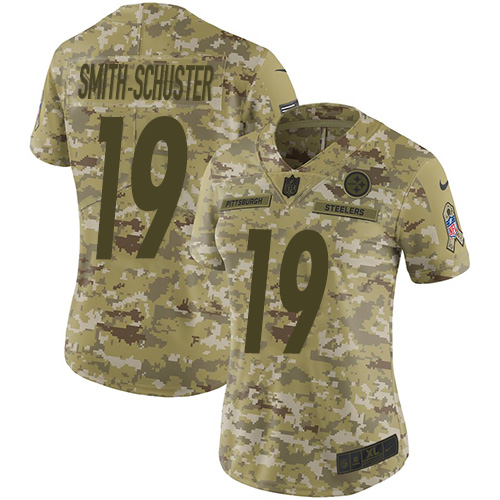 Nike Steelers #19 JuJu Smith-Schuster Camo Women's Stitched NFL Limited 2018 Salute to Service Jersey Nike Steelers #19 JuJu Smith-Schuster Camo Women's Stitched NFL Limited 2018 Salute to Service Jersey