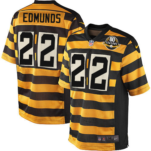 Nike Steelers #22 Terrell Edmunds Yellow Black Alternate Men's Stitched NFL 80TH Throwback Elite Jersey