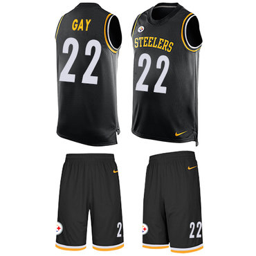 Nike Steelers #22 William Gay Black Team Color Men's Stitched NFL Limited Tank Top Suit Jersey