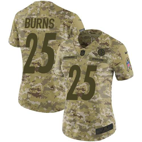 Nike Steelers #25 Artie Burns Camo Women's Stitched NFL Limited 2018 Salute to Service Jersey Nike Steelers #25 Artie Burns Camo Women's Stitched NFL Limited 2018 Salute to Service Jersey