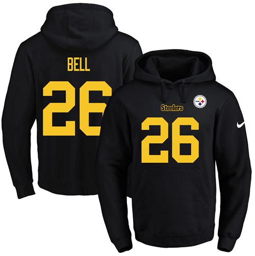 Nike Steelers #26 Le'Veon Bell Black(Gold No.) Name & Number Pullover NFL Hoodie Nike Steelers #26 Le'Veon Bell Black(Gold No.) Name & Number Pullover NFL Hoodie