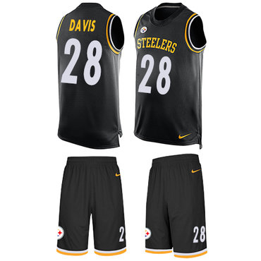 Nike Steelers #28 Sean Davis Black Team Color Men's Stitched NFL Limited Tank Top Suit Jersey Nike Steelers #28 Sean Davis Black Team Color Men's Stitched NFL Limited Tank Top Suit Jersey