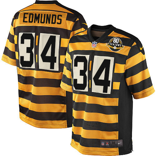 Nike Steelers #34 Terrell Edmunds Yellow Black Alternate Men's Stitched NFL 80TH Throwback Elite Jersey Nike Steelers #34 Terrell Edmunds Yellow Black Alternate Men's Stitched NFL 80TH Throwback Elite Jersey