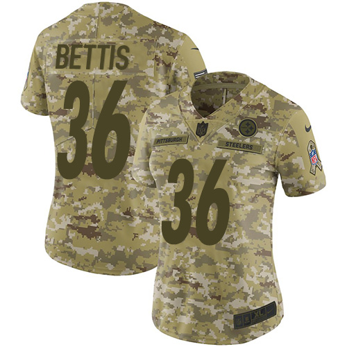 Nike Steelers #36 Jerome Bettis Camo Women's Stitched NFL Limited 2018 Salute to Service Jersey Nike Steelers #36 Jerome Bettis Camo Women's Stitched NFL Limited 2018 Salute to Service Jersey
