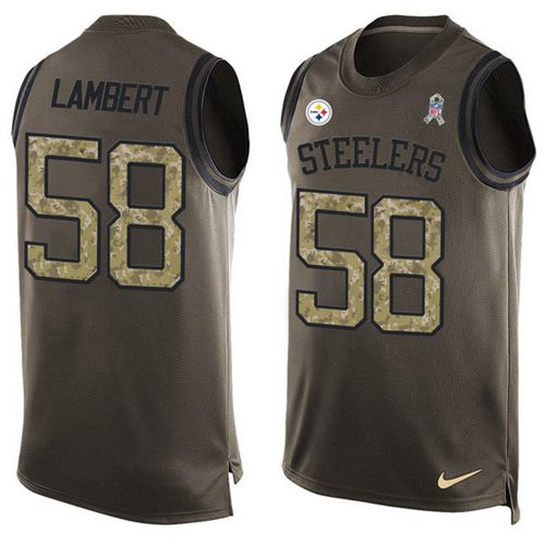 Nike Steelers #58 Jack Lambert Green Men's Stitched NFL Limited Salute To Service Tank Top Jersey Nike Steelers #58 Jack Lambert Green Men's Stitched NFL Limited Salute To Service Tank Top Jersey