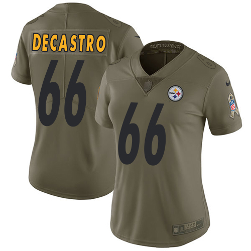 Nike Steelers #66 David DeCastro Olive Women's Stitched NFL Limited 2017 Salute to Service Jersey Nike Steelers #66 David DeCastro Olive Women's Stitched NFL Limited 2017 Salute to Service Jersey