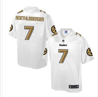 Nike Steelers #7 Ben Roethlisberger White Men's NFL Pro Line Fashion Game Jersey