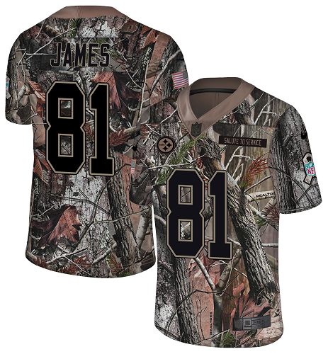 Nike Steelers #81 Jesse James Camo Men's Stitched NFL Limited Rush Realtree Jersey