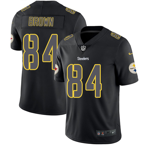 Nike Steelers #84 Antonio Brown Black Men's Stitched NFL Limited Rush Impact Jersey