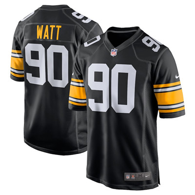 Nike Steelers #90 T.J. Watt Black Game Jersey