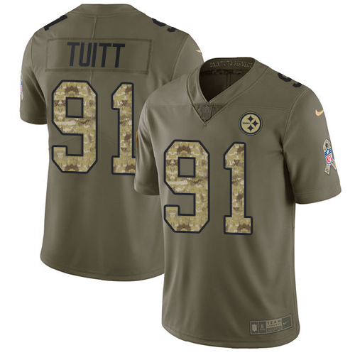 Nike Steelers #91 Stephon Tuitt Olive Camo Youth Stitched NFL Limited 2017 Salute to Service Jersey Nike Steelers #91 Stephon Tuitt Olive Camo Youth Stitched NFL Limited 2017 Salute to Service Jersey