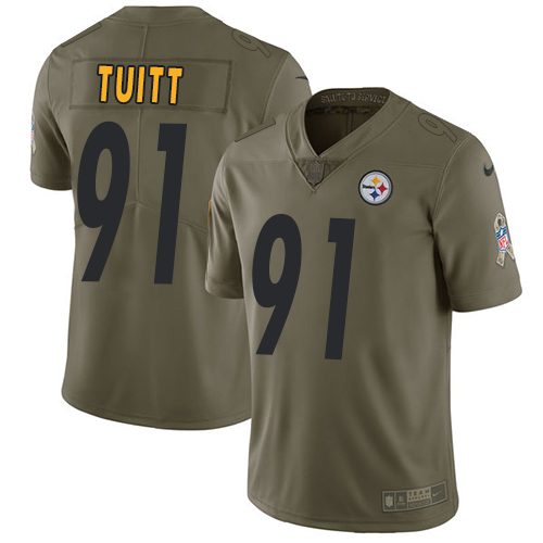 Nike Steelers #91 Stephon Tuitt Olive Youth Stitched NFL Limited 2017 Salute to Service Jersey Nike Steelers #91 Stephon Tuitt Olive Youth Stitched NFL Limited 2017 Salute to Service Jersey