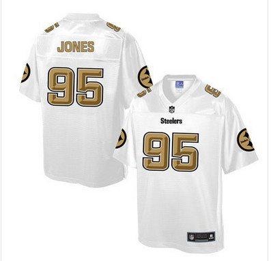 Nike Steelers #95 Jarvis Jones White Men's NFL Pro Line Fashion Game Jersey
