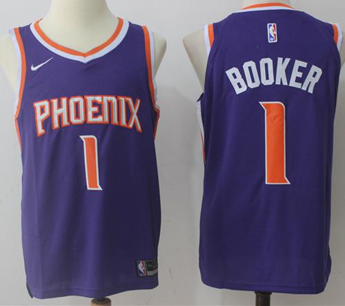 Nike Suns #1 Devin Booker Purple Stitched NBA Jersey