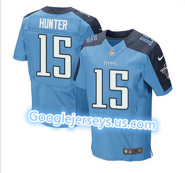 Nike Tennessee Titans #15 Justin Hunter Light Blue Team Color Men's Stitched NFL Elite Jersey