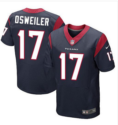 Nike Texans #17 Brock Osweiler Navy Blue Team Color Men's Stitched NFL Elite Jersey