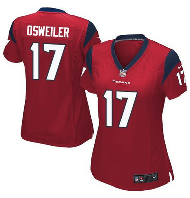 Nike Texans #17 Brock Osweiler Red Alternate Women's Stitched NFL Elite Jersey