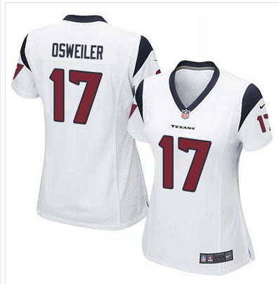 Nike Texans #17 Brock Osweiler White Women's Stitched NFL Elite Jersey