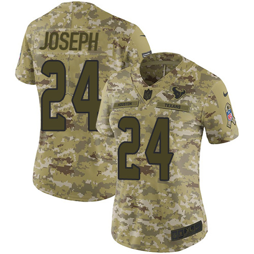 Nike Texans #24 Johnathan Joseph Camo Women's Stitched NFL Limited 2018 Salute to Service Jersey Nike Texans #24 Johnathan Joseph Camo Women's Stitched NFL Limited 2018 Salute to Service Jersey