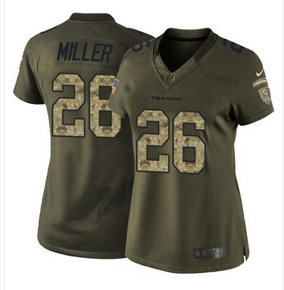 Nike Texans #26 Lamar Miller Green Women's Stitched NFL Limited Salute to Service Jersey