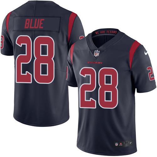 Nike Texans #28 Alfred Blue Navy Blue Men's Stitched NFL Limited Rush Jersey Nike Texans #28 Alfred Blue Navy Blue Men's Stitched NFL Limited Rush Jersey