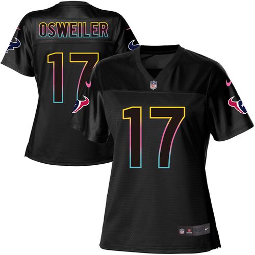 Nike Texans #4 Deshaun Watson Black Women's NFL Fashion Game Jersey
