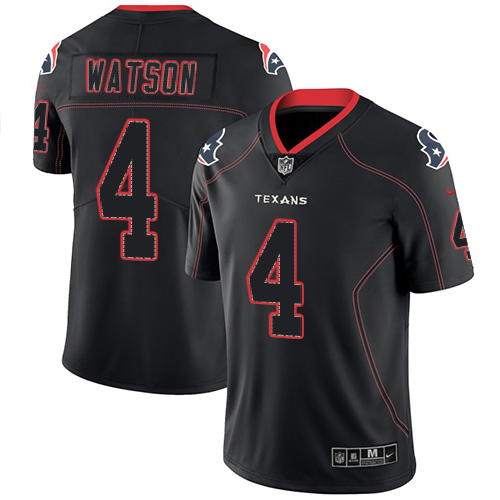Nike Texans #4 Deshaun Watson Lights Out Black Men's Stitched NFL Limited Rush Jersey Nike Texans #4 Deshaun Watson Lights Out Black Men's Stitched NFL Limited Rush Jersey