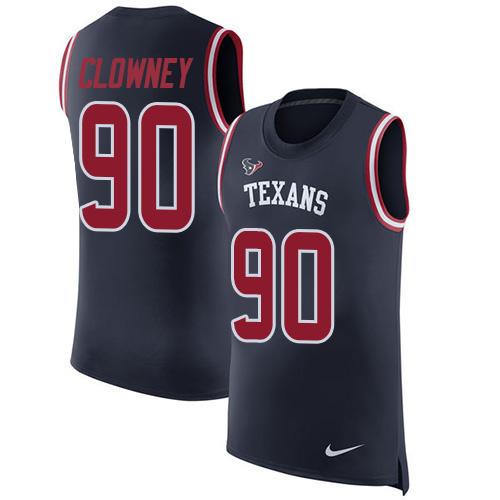 Nike Texans #90 Jadeveon Clowney Navy Blue Team Color Men's Stitched NFL Limited Rush Tank Top Jersey Nike Texans #90 Jadeveon Clowney Navy Blue Team Color Men's Stitched NFL Limited Rush Tank Top Jersey