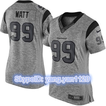 Nike Texans #99 J.J. Watt Gray Women's Stitched NFL Limited Gridiron Gray Jersey Nike Texans #99 J.J. Watt Gray Women's Stitched NFL Limited Gridiron Gray Jersey
