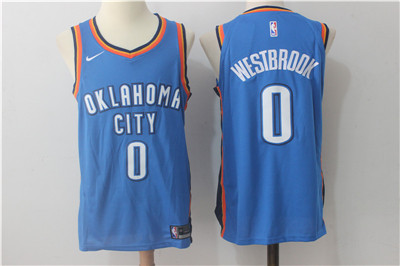 Nike Thunder #0 Russell Westbrook Blue Stitched NBA Jersey